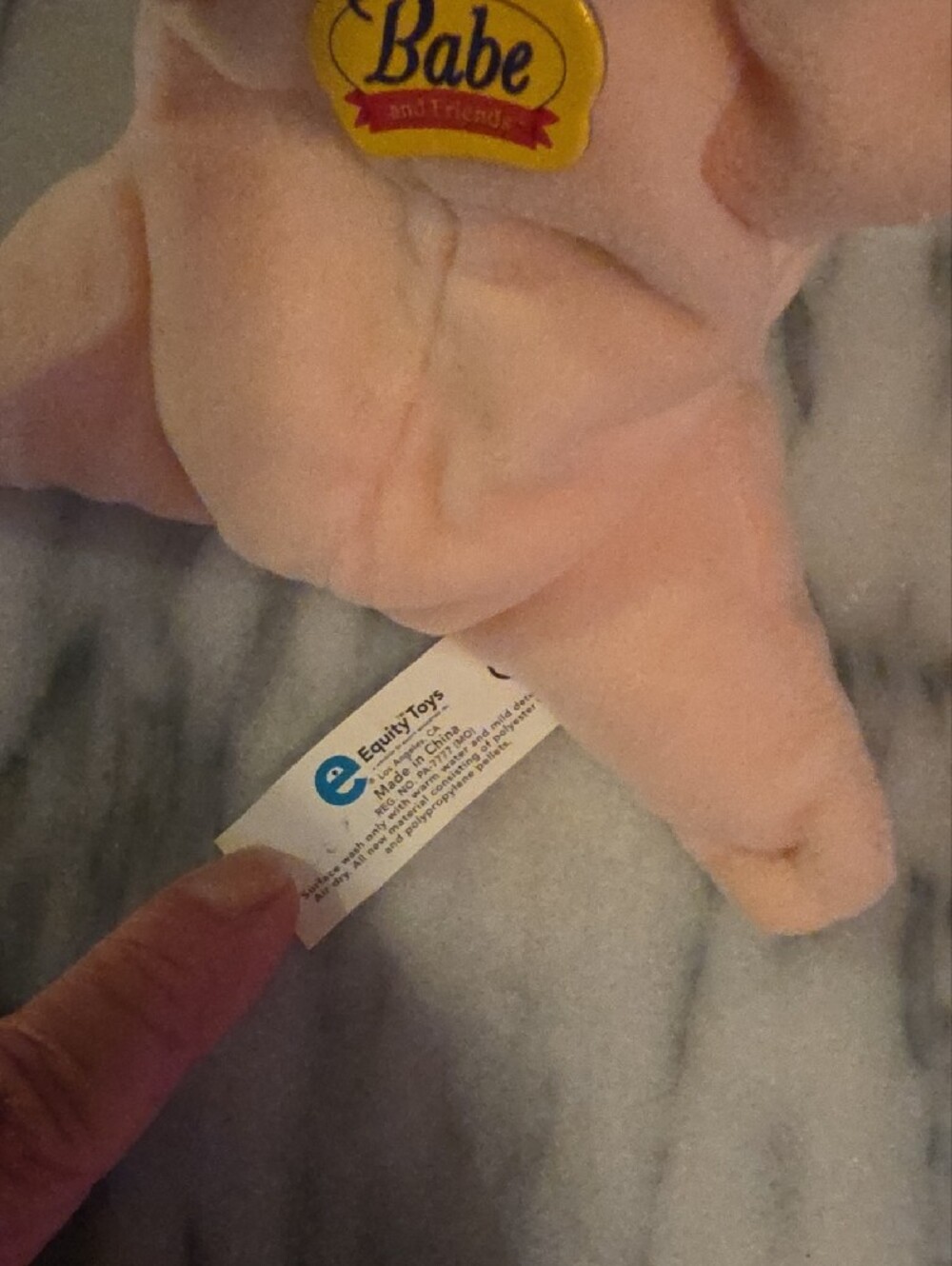 Vintage 1998 Equity Toys Babe Beanbad Piglet With Original Tags - Picture 3 of 4